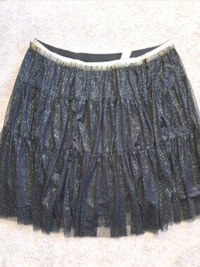 Thereabouts Girls Black Shimmer Tulle Skirt 3X NWT